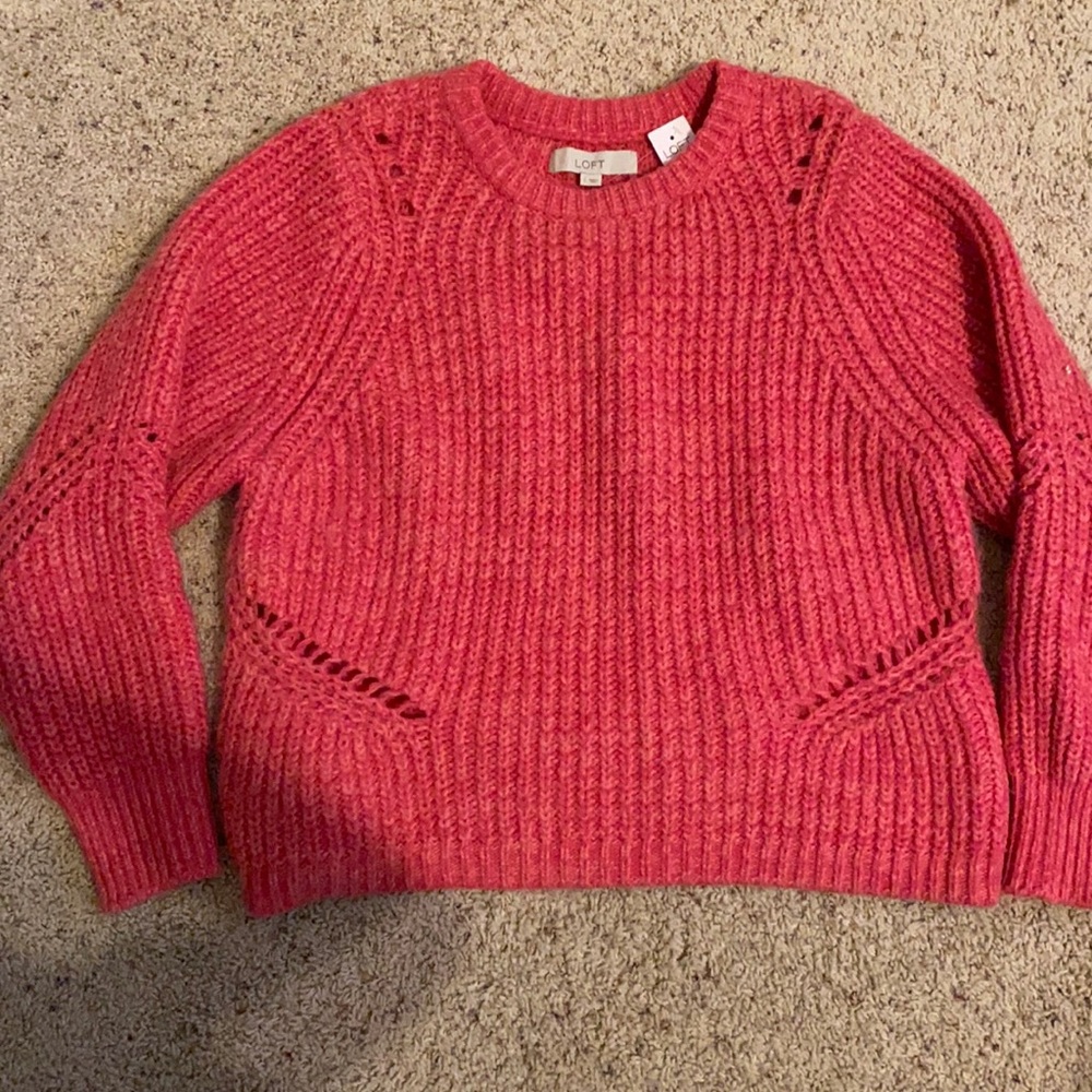 Loft pink knit sweater